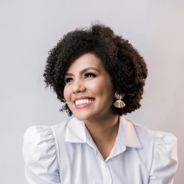 woman looking to the left